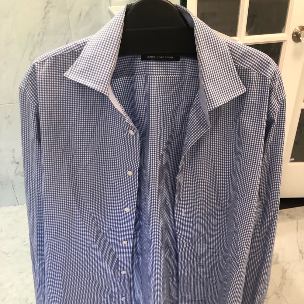 Men’s Saks button down shirt- 15.5-34/35 -slim fit